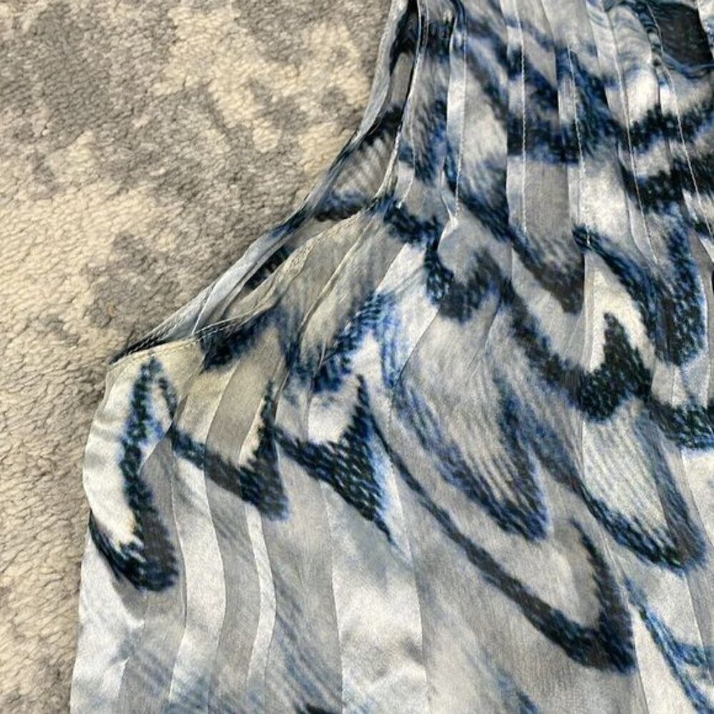 Derek Lam Sheer White Blue Black Cami Blouse - Picture 6 of 10